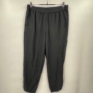 Madewell Black Viscose Pull-On Tapered‎ Crop Pants Elastic Waist Medium